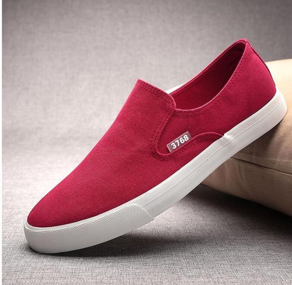 selling yakuda online store sale canvas shoes men versatile leisure sneakers pedal old beijing cloth korean breathable women shoes, White;red
